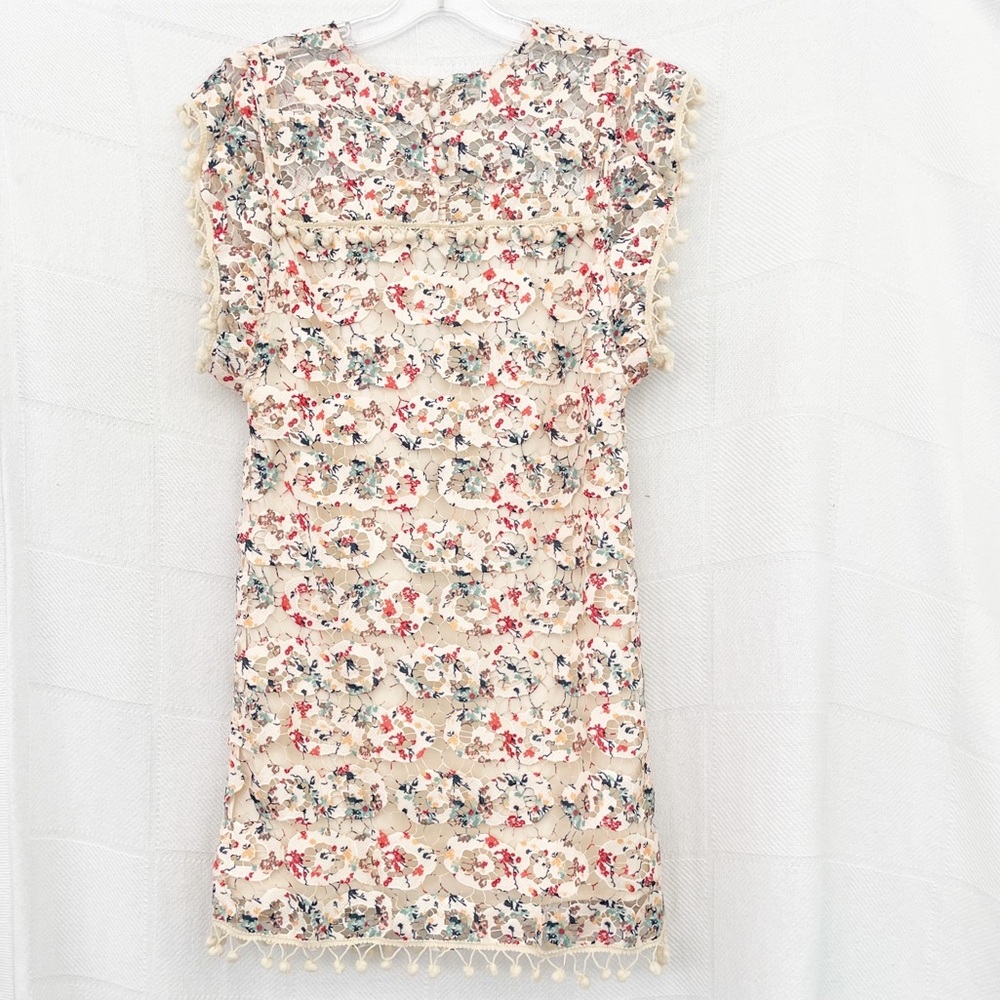 Anthropologie Tularosa Elba Rainbow Lace Pom Dress XS